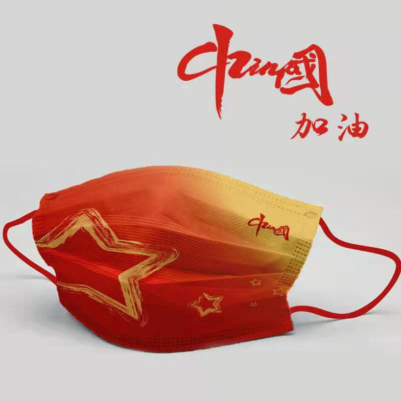 中国红口罩头像图片