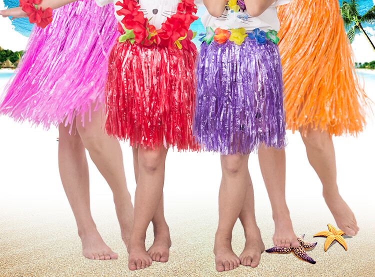 夏威夷草裙夏威夷海草舞表演服装儿童表演区草裙舞裙子套装材料女童