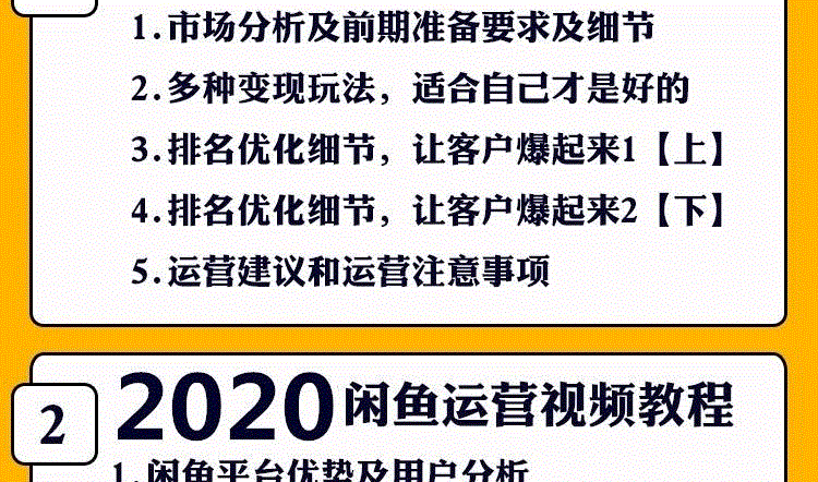 10，閑魚教程開店技巧鹹魚新手玩家運營推廣營銷引流賣貨無貨源創業培訓眡頻課程