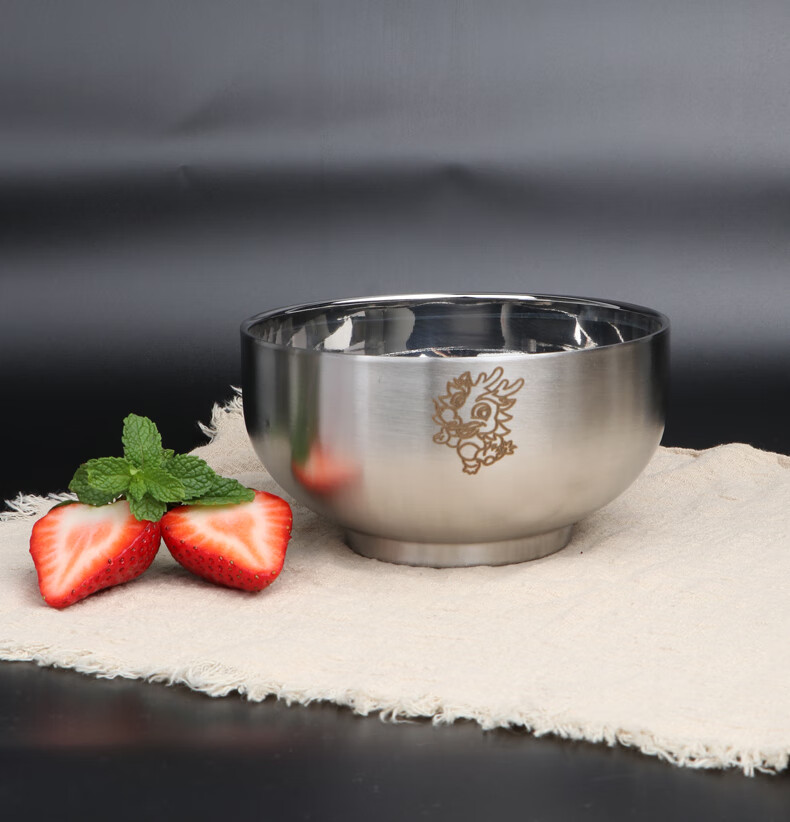 可以刻字的碗筷304不锈钢碗套装家用防烫防摔儿童宝宝吃饭碗筷单人一