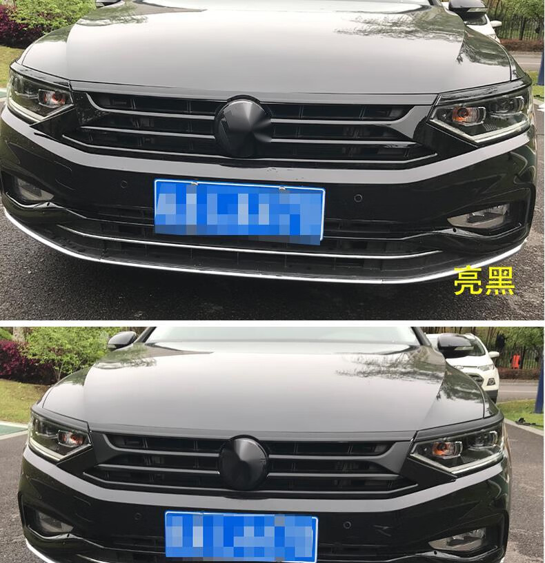适用于1721迈腾b8改装迈腾黑武士套装黑色中网亮片前脸前杠亮片2021黑