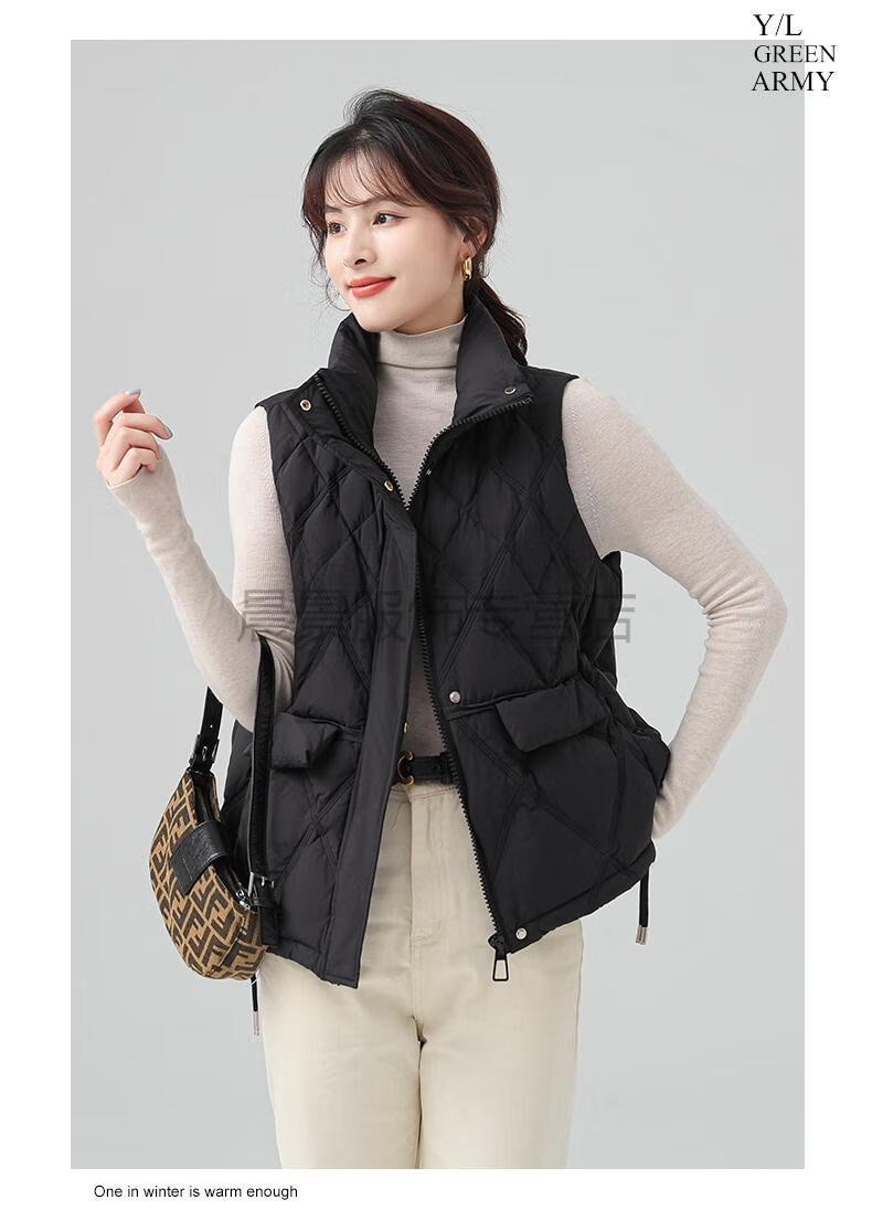 皮尔卡丹高档品牌羽绒马甲女2021年冬季新款休闲羽绒马夹时尚羽绒服