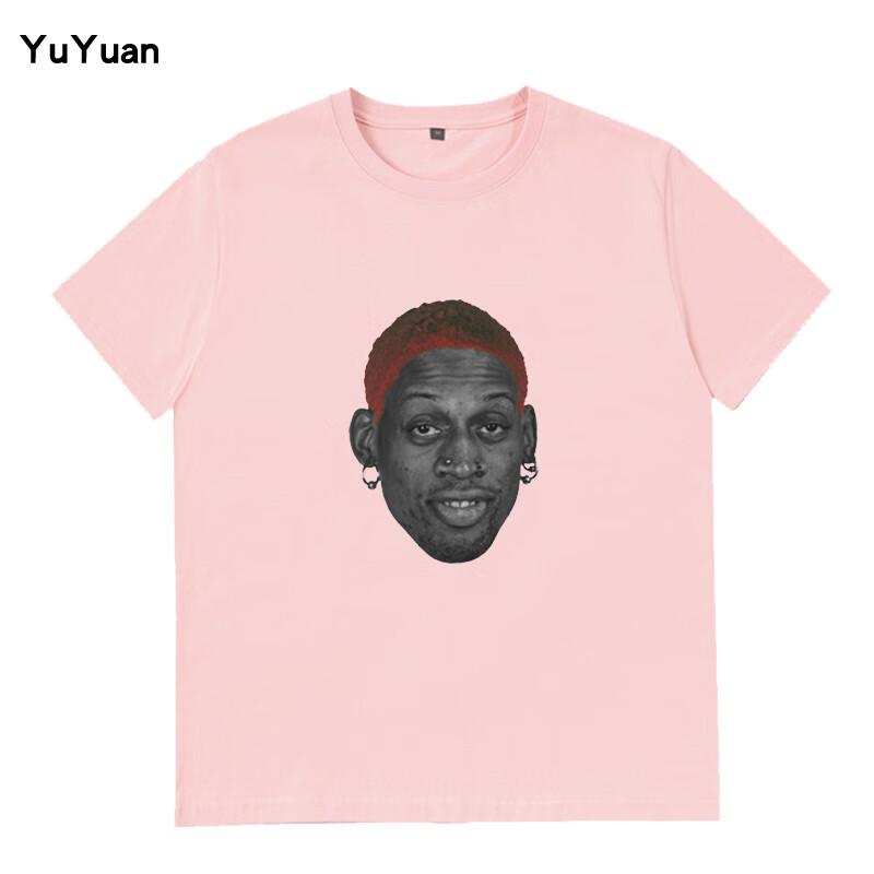 宝凡柏大虫罗德曼dennisrodmant恤男ins潮洋气短袖慵懒女粉丝周边淡粉