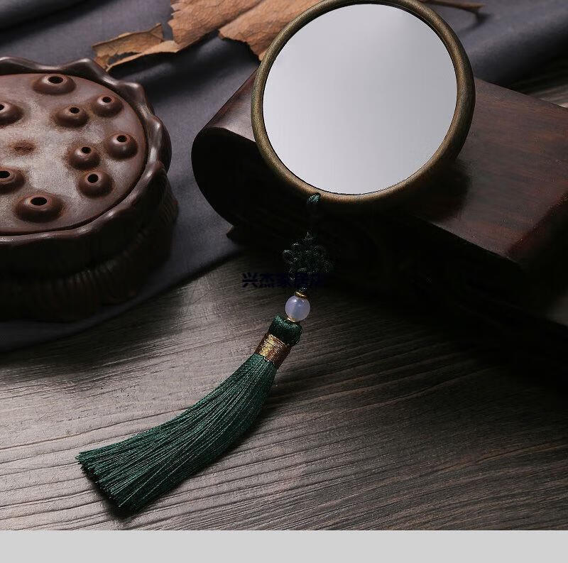 2022新款迷你随身复古镜中式雕花小镜子复古风圆形便携随身化妆镜迷你