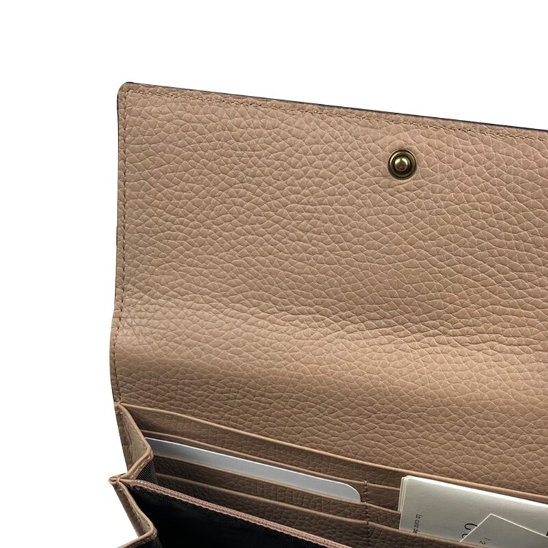 【奢华】gucci/古驰 金属小蜜蜂皮质钱包奶茶色bu 奶茶色 默认1【图片