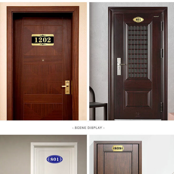 亚克力门牌号码牌家用门牌号定制房号牌门贴数字贴房间自粘出租房edgc