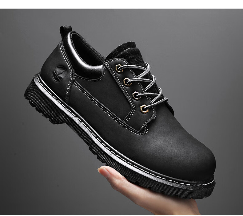 森马senma 马丁靴男黄色马丁皮鞋低帮经典百搭皮靴低筒四季工装男鞋