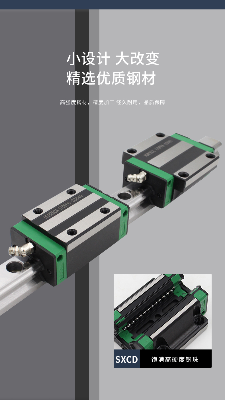 睿亚定制款国产直线导轨滑块滑轨线轨hghhgw1520253035方滑块hgh45ca