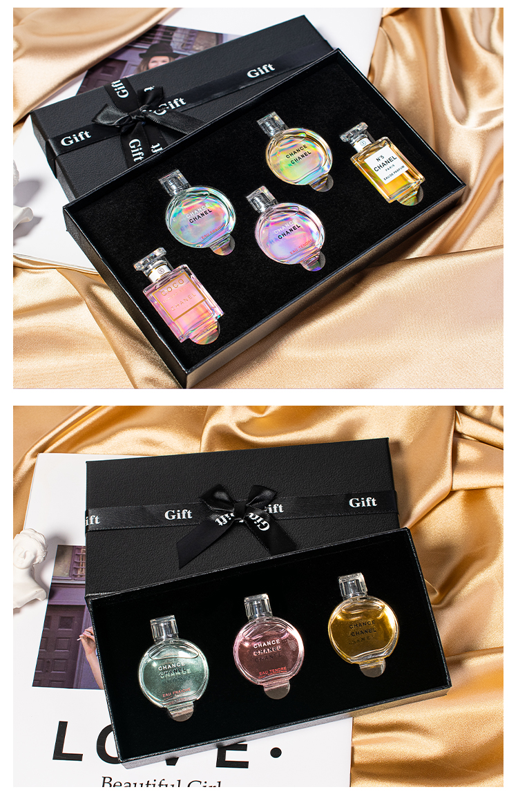 香奈儿(chanel)香水女士小样五件套 淡香粉coco可可小姐5号邂逅礼盒装