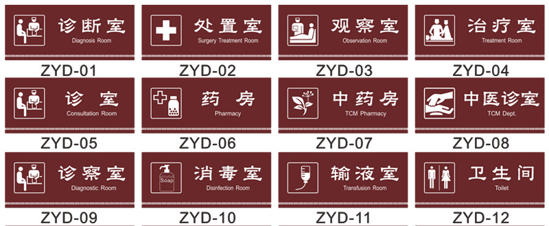 唯利多嘉宴新款中医诊所科室牌门牌针灸室推拿室门诊标识牌中医院治疗