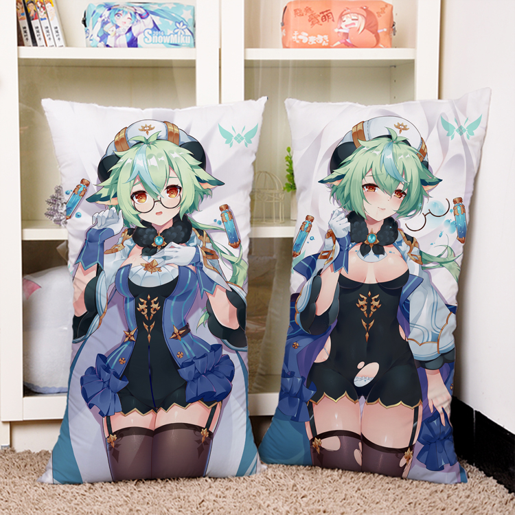 原神可莉动漫游戏睡觉抱枕床上长枕靠垫二次元周边毛绒公仔玩偶派蒙