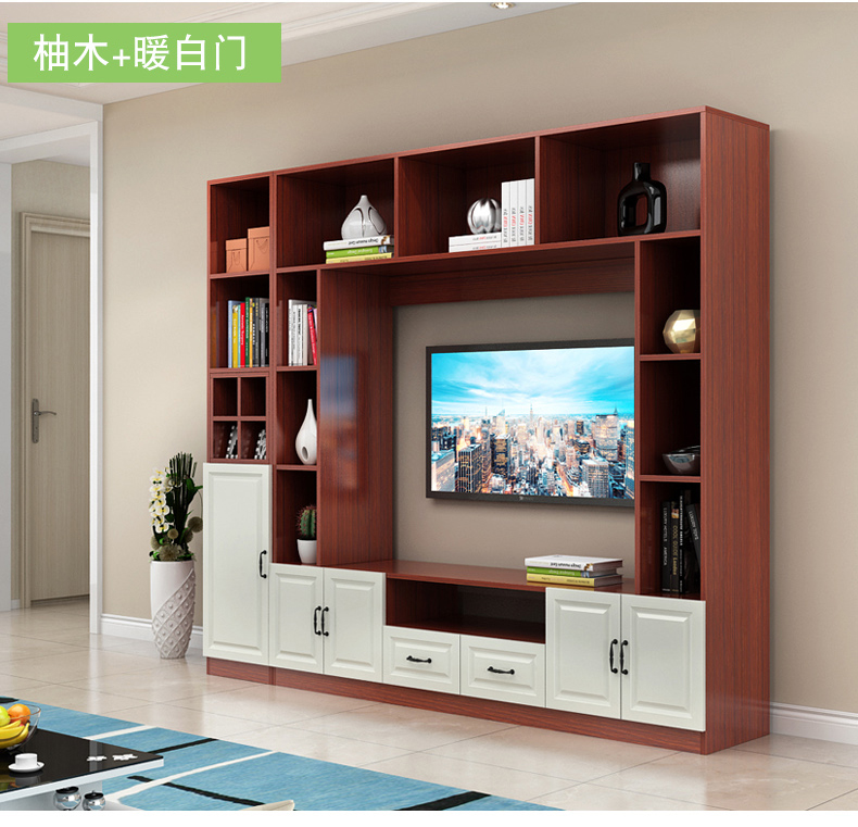 红苹果品质同款电视柜组合墙柜客厅现代简约家用小户型书柜高款高柜
