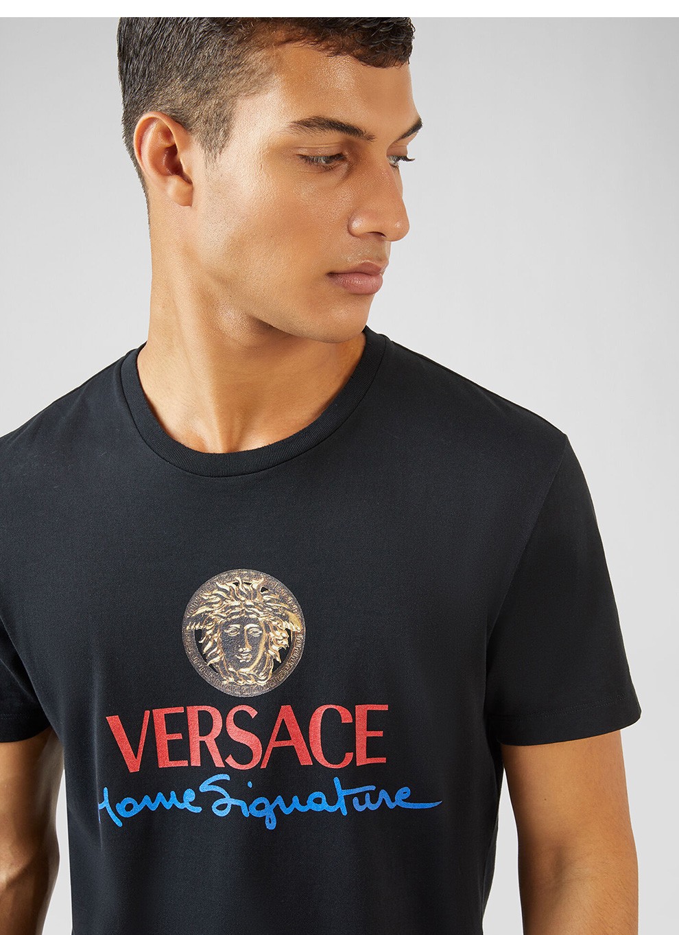 versace范思哲男装夏季新款棉质印花男士短袖t恤a85989a228806a1002