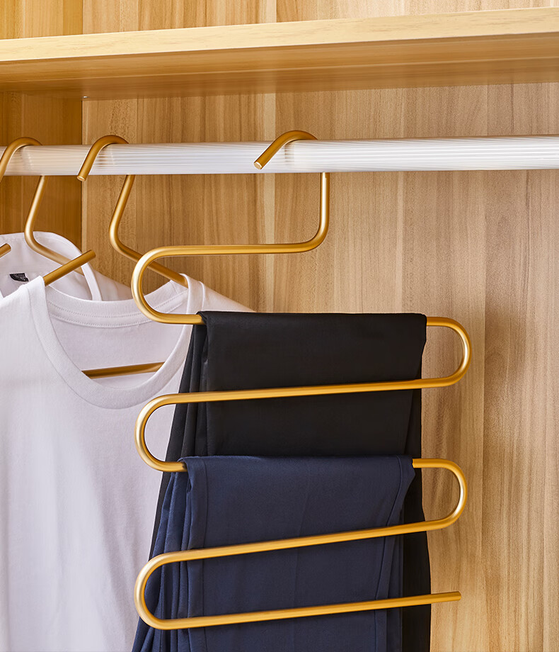 魔术裤架多功能铝合金家用多层裤架裤夹挂衣架伸缩挂架裤子衣柜收纳