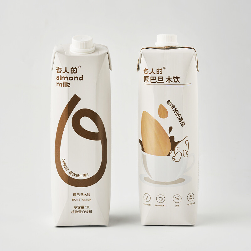 杏人的巴旦木饮咖啡大师植物蛋白饮料较杏仁早餐奶1l2