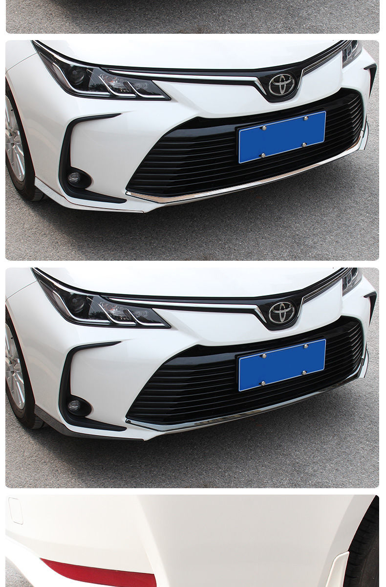 19-21款丰田卡罗拉改装专用前保险杠防撞条前杠护角中网装饰亮条 黑钛