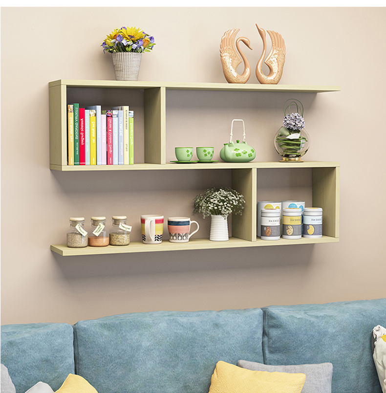 墙上置物架壁挂书架墙架餐厅墙面挂墙装饰墙壁挂架卧室收纳储物柜款黑