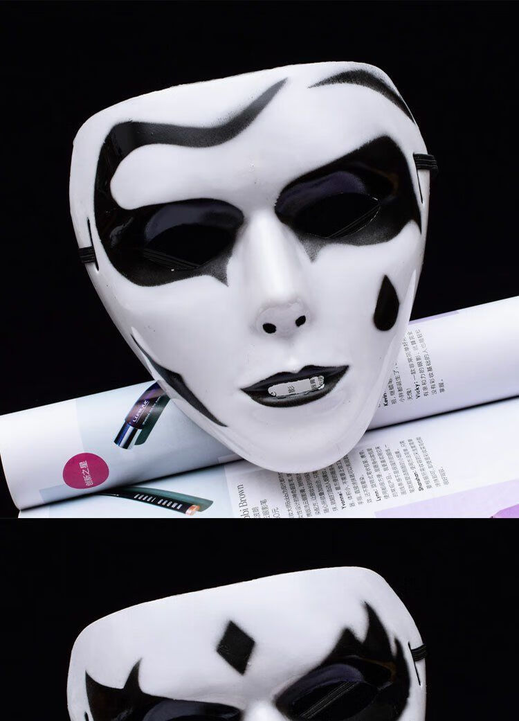 【现货直发】圣节魔鬼面具成人男全脸恐怖死神v字仇杀吸血鬼化妆舞会