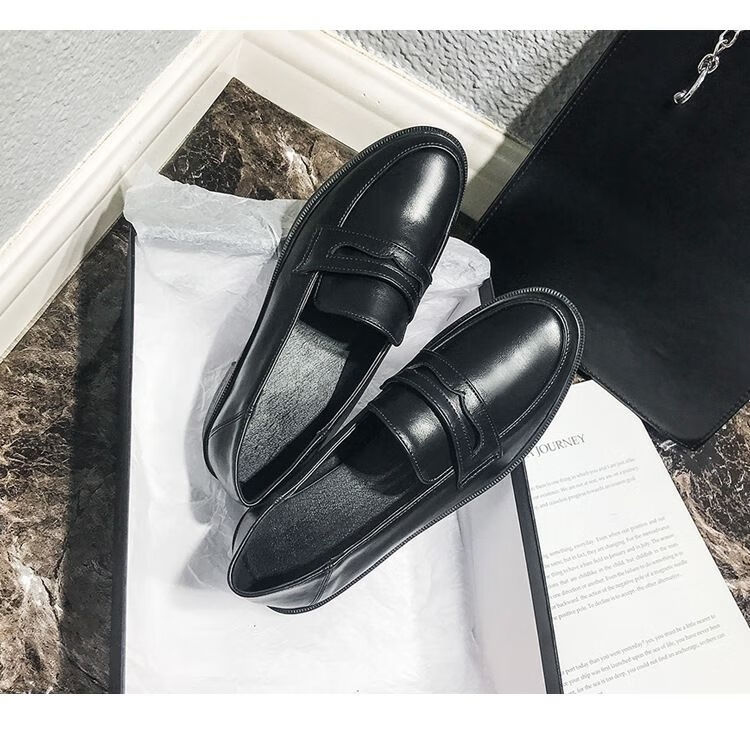 学院风jk校服鞋2022春秋款jk女鞋子英伦风小皮鞋圆头一脚蹬单鞋女学院