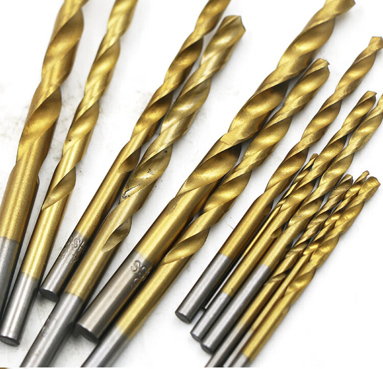 不锈钢钻头高速钢直柄麻花钻13支套装1565mm组合镀钛钻头钻咀木材塑料