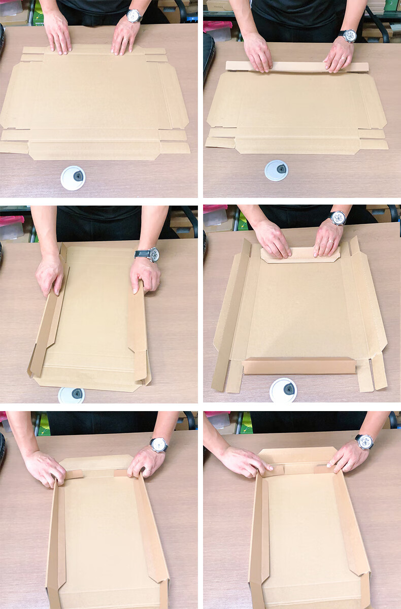 牛皮纸收纳盒折叠方法图片