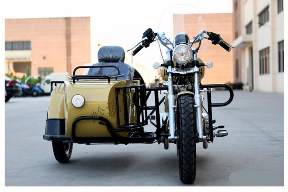 边三轮摩托车大地鹰王偏三轮偏斗双缸水冷复古机车侉子整车可上牌