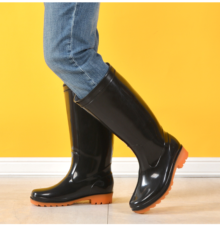 瓦迈夏季高筒黑色男雨鞋长筒水鞋防滑钓鱼劳保鞋插秧种地防水工作胶鞋