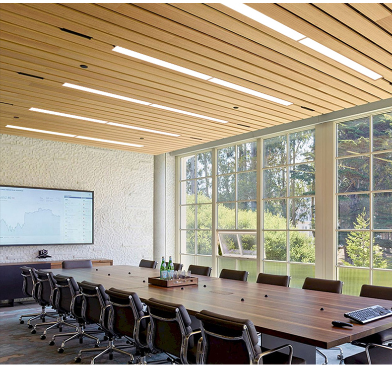 格栅灯长条形 办公室铝方通专用led灯木纹方通灯格栅吊顶条形灯5cm吸