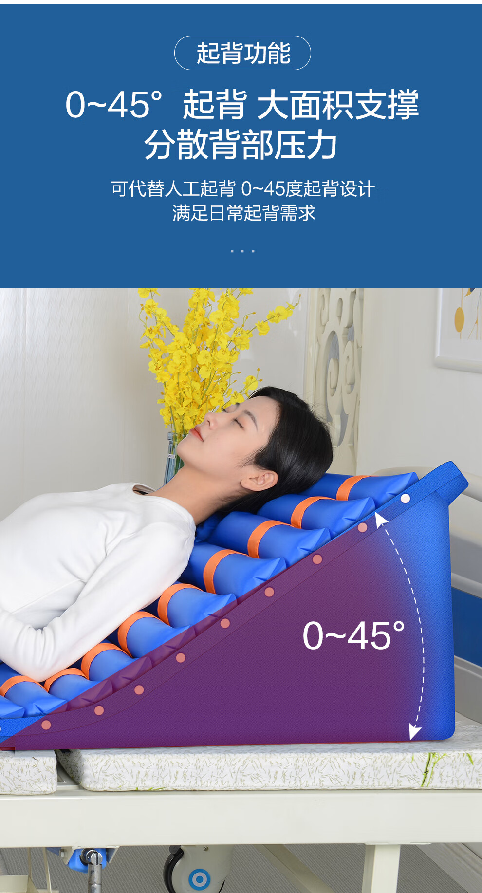 气垫床老人防褥疮医用气床垫卧床瘫痪病人家用护理褥疮垫x05b深蓝色起