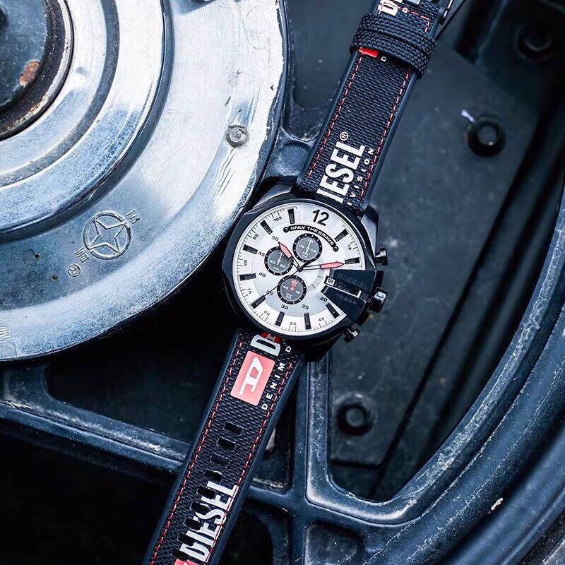 diesel迪赛手表男偏光大表盘时尚钢带欧美石英腕表dz7395杰霆 dz7888