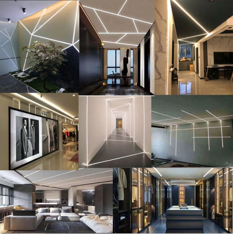 照明线条灯led线型灯铝合金黑色灯槽嵌入式线槽灯暗明装氛围灯贤永宽