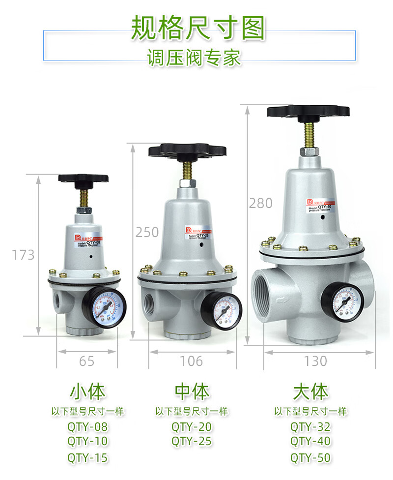 气动空气减压阀qty810152025324050调压阀气源处理器0810公斤型qty502
