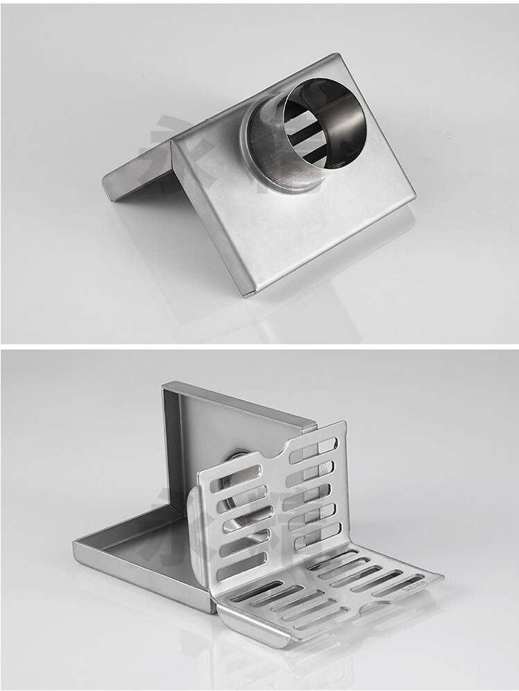 l型地漏304不锈钢侧排同层90度墙角阳台直排墙面5075110管直落晟稷35