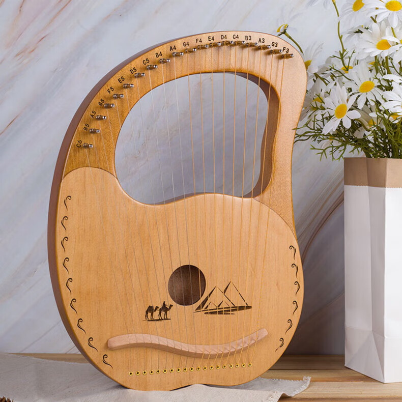 莱雅琴19音实木全单19弦莱雅琴便携式lyre琴19弦小里拉琴初学者爵士森