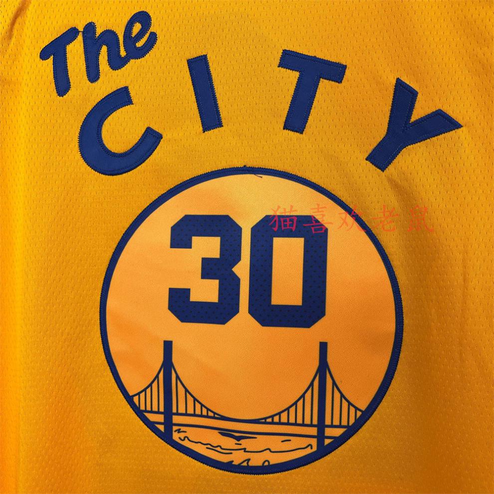 腾讯体育同款勇士队30号curry库里nba75周年蓝色刺绣球衣勇士队30号