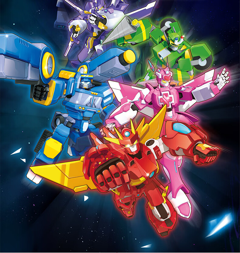 机车侠豪华版变形机车男孩儿童玩具五合体套装甜心豪华版五合体机车侠