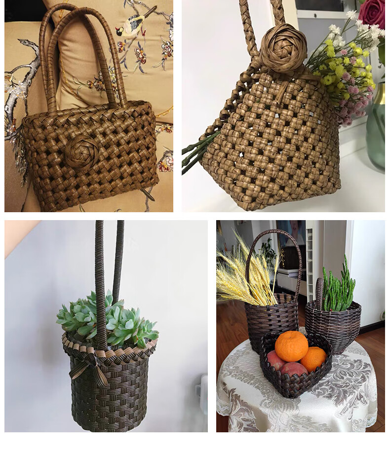 塑料藤条编织材料仿真藤藤椅修补花篮水果篮手工扁藤pe材质可定制六线