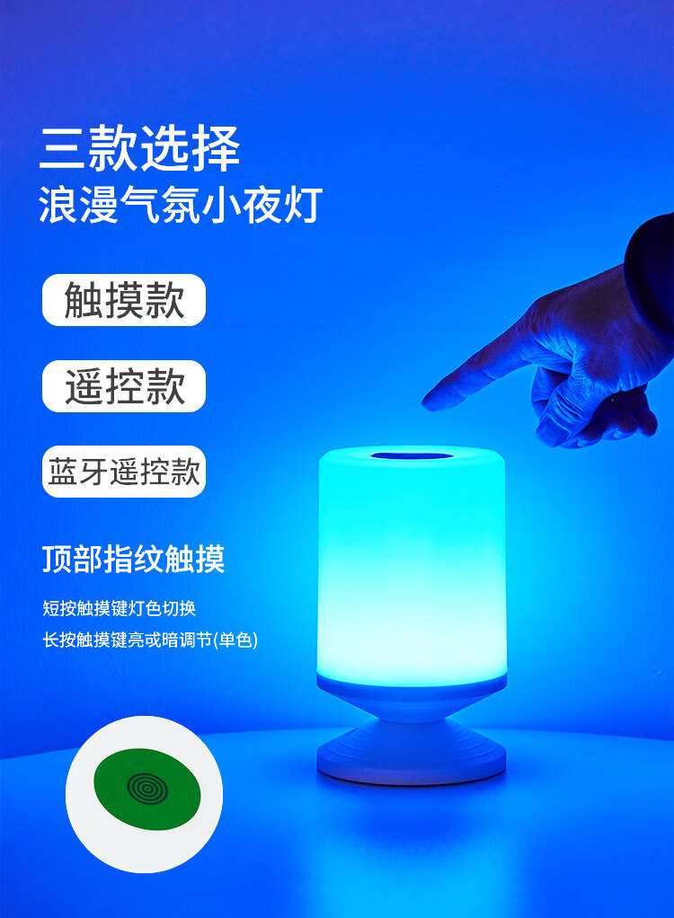 夫妻氛围灯情趣小夜灯情侣房卧室床头充电温馨浪漫气氛七彩灯 【蓝牙