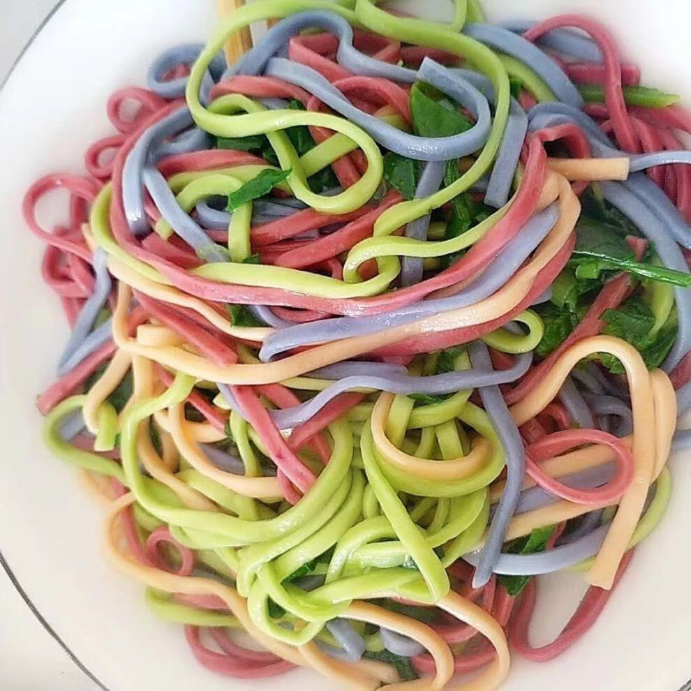 新鲜水果蔬菜汁面条 彩色营养面条 纯果蔬汁和面 3斤装 1500g【图片