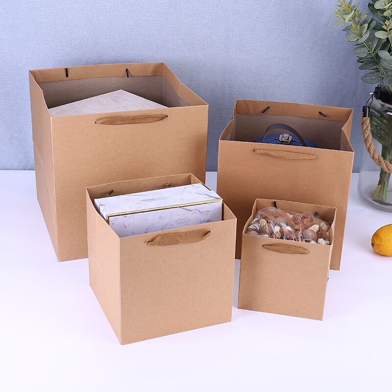 定制方形礼品袋纸袋大号超大手提袋零食礼盒袋子礼袋牛皮纸礼物包装袋