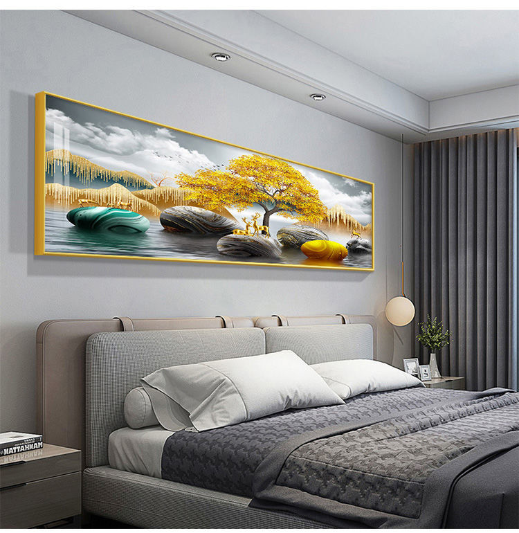 床头装饰画轻奢风主卧挂画房间背景墙壁画酒店宾馆画q款一帆风顺50180