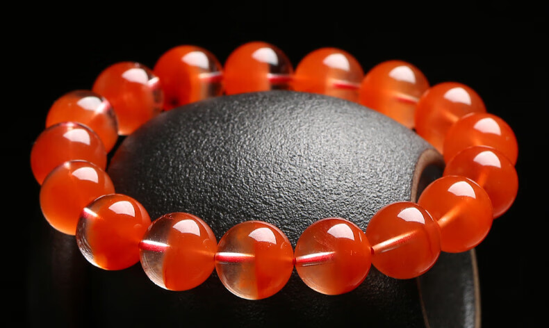 大灿红兔毛手链女送朋友单圈多圈红色水晶手串实用散珠送父母聚宝盆红