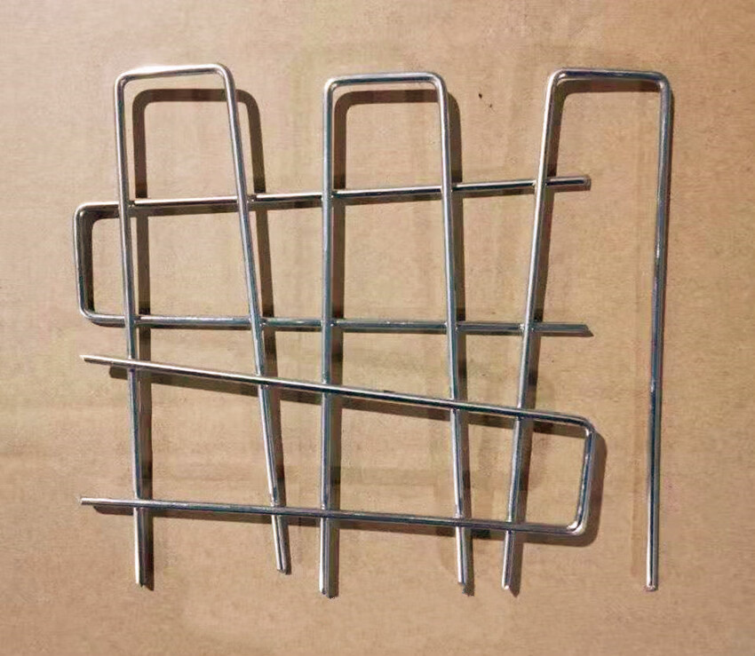 u型地钉三维网草坪土工格栅防草布u型钉钢丝加粗镀锌喷漆绿色地钉 2.