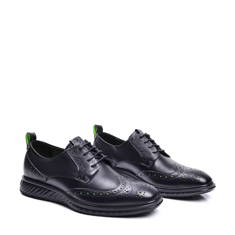 ecco爱步男鞋男雕花布洛克英伦风牛皮商务正装皮鞋适动混合837204