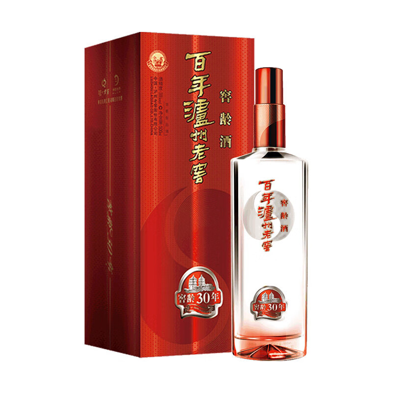 瀘州老窖百年窖齡酒濃香型白酒無貨窖齡30年52度250ml12瓶整箱