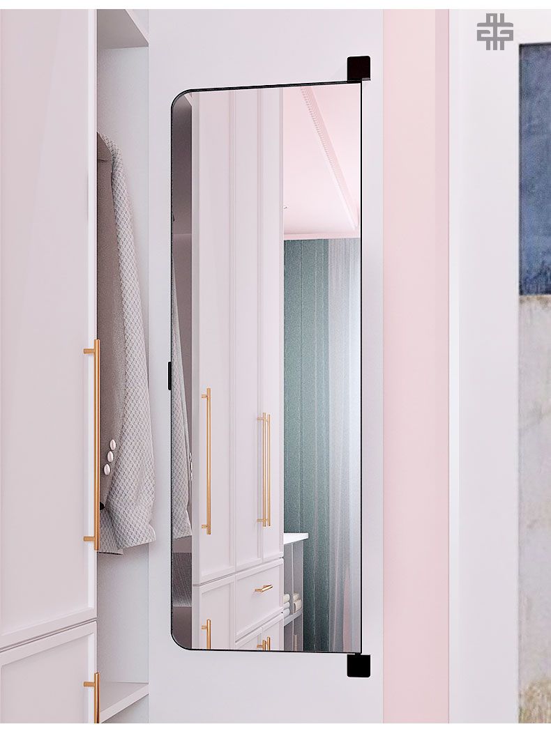 班奇盾 衣柜镜子隐藏式内置推拉对平开门穿衣镜隐形旋转内装伸缩折叠