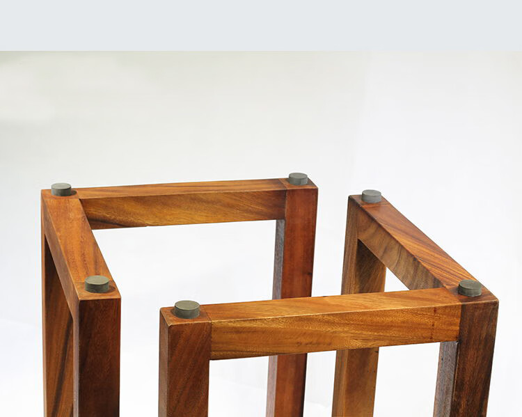 定制实木工字支架胡桃木大板茶餐桌腿配套桌脚架定制桌子腿大理石台面