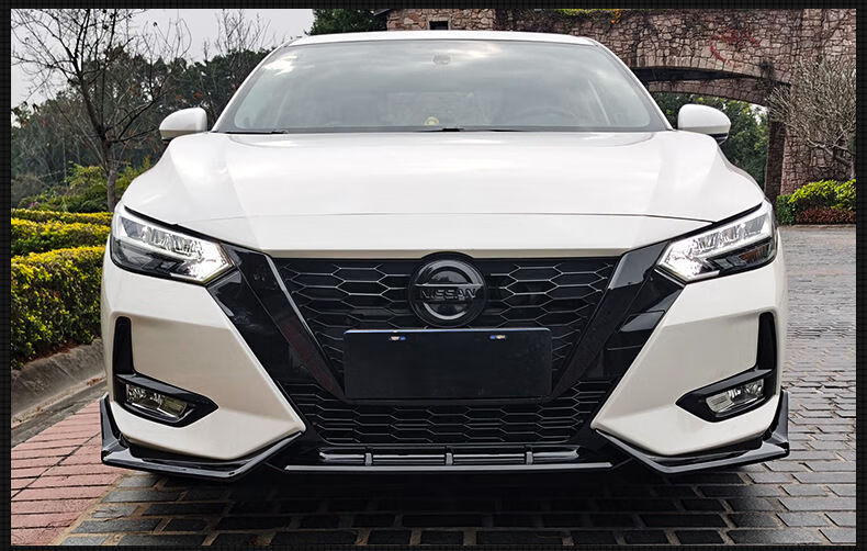 仓梵2021款14代轩逸黑武士改装前唇免打孔前铲后包围尾翼中网装饰配件