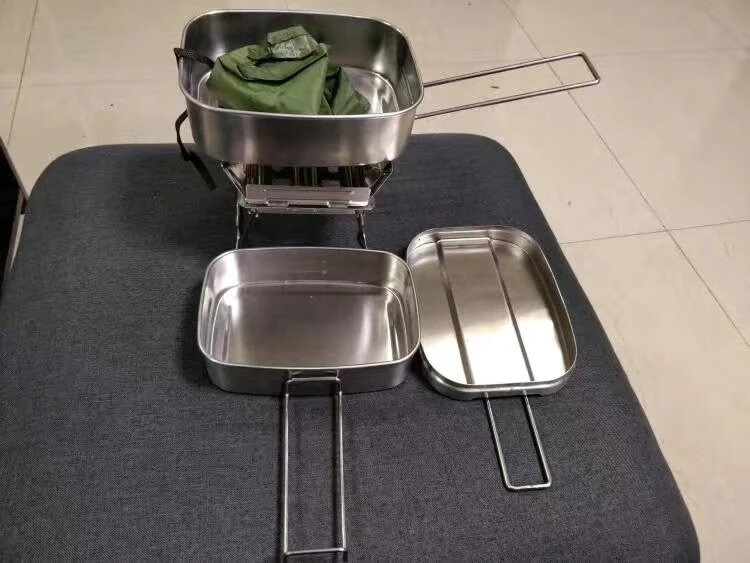 【京品优选】单兵饭盒钛合金不锈钢05式户外餐具套装户外05餐盒配件