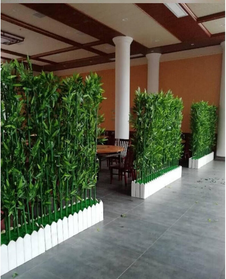 仿真竹子室内装饰屏风隔断酒店商场造景室外植物背景墙塑料假竹子50